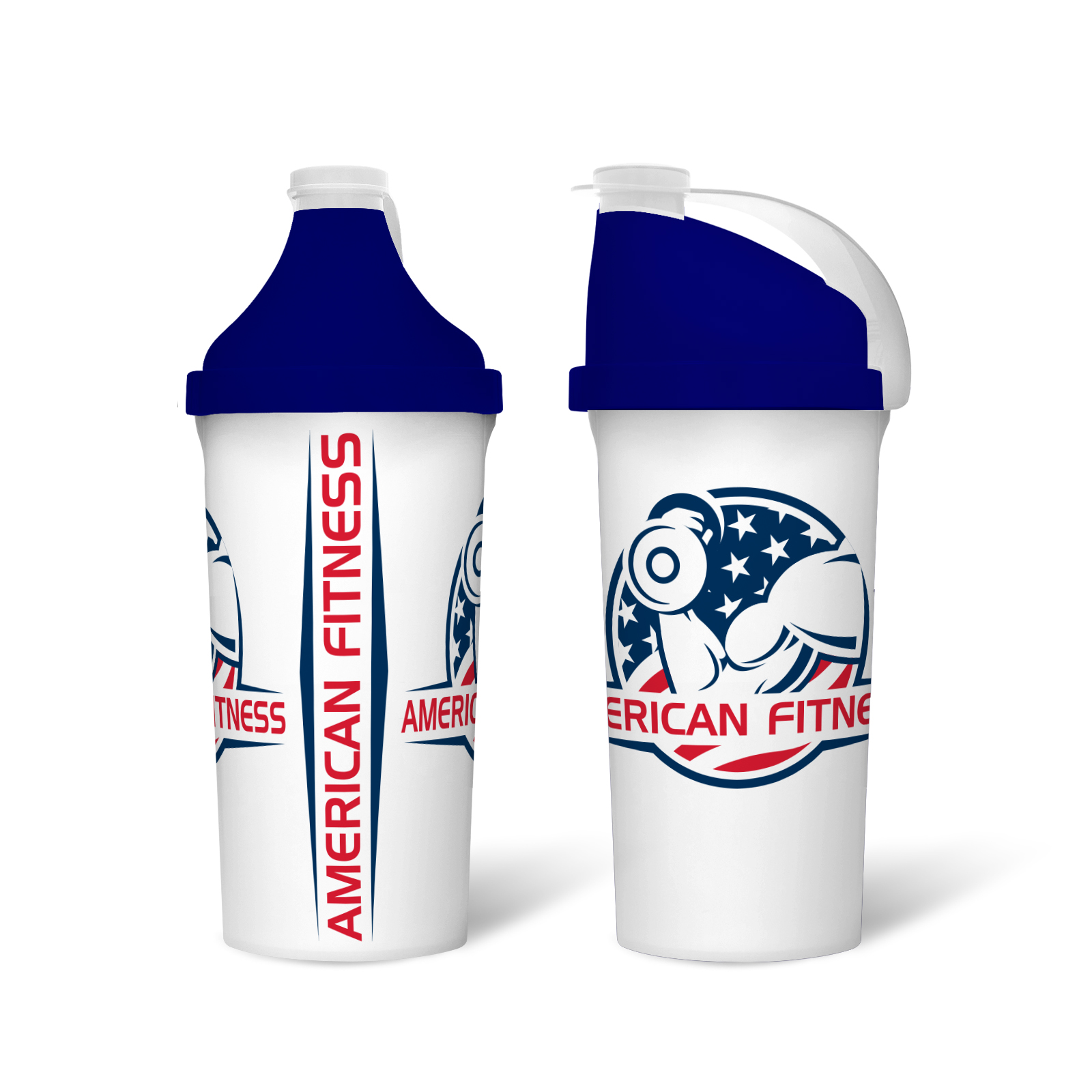 American Fitness Center Logo Design on Water Bottle