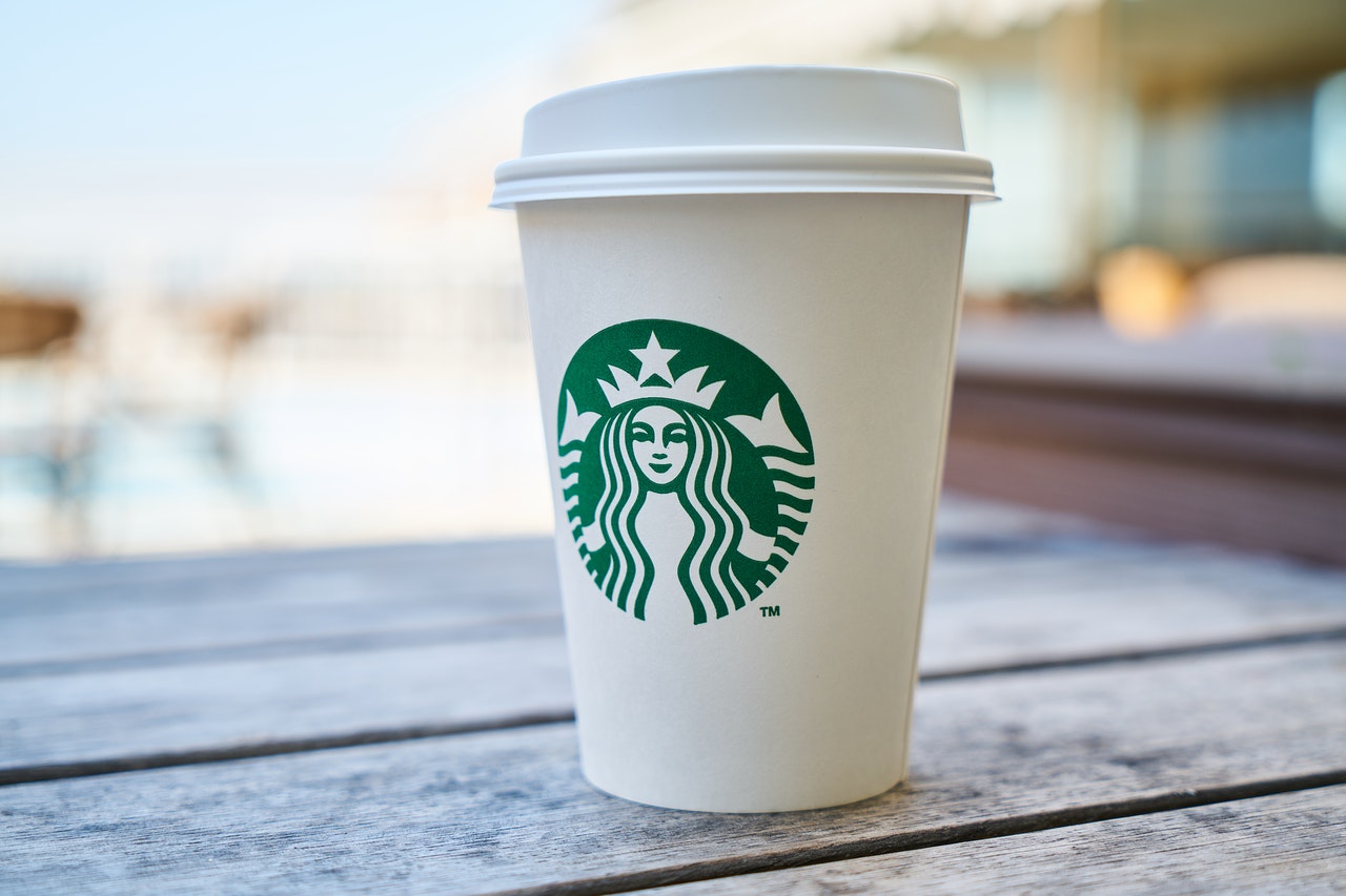 Starbucks coffee cup with logo