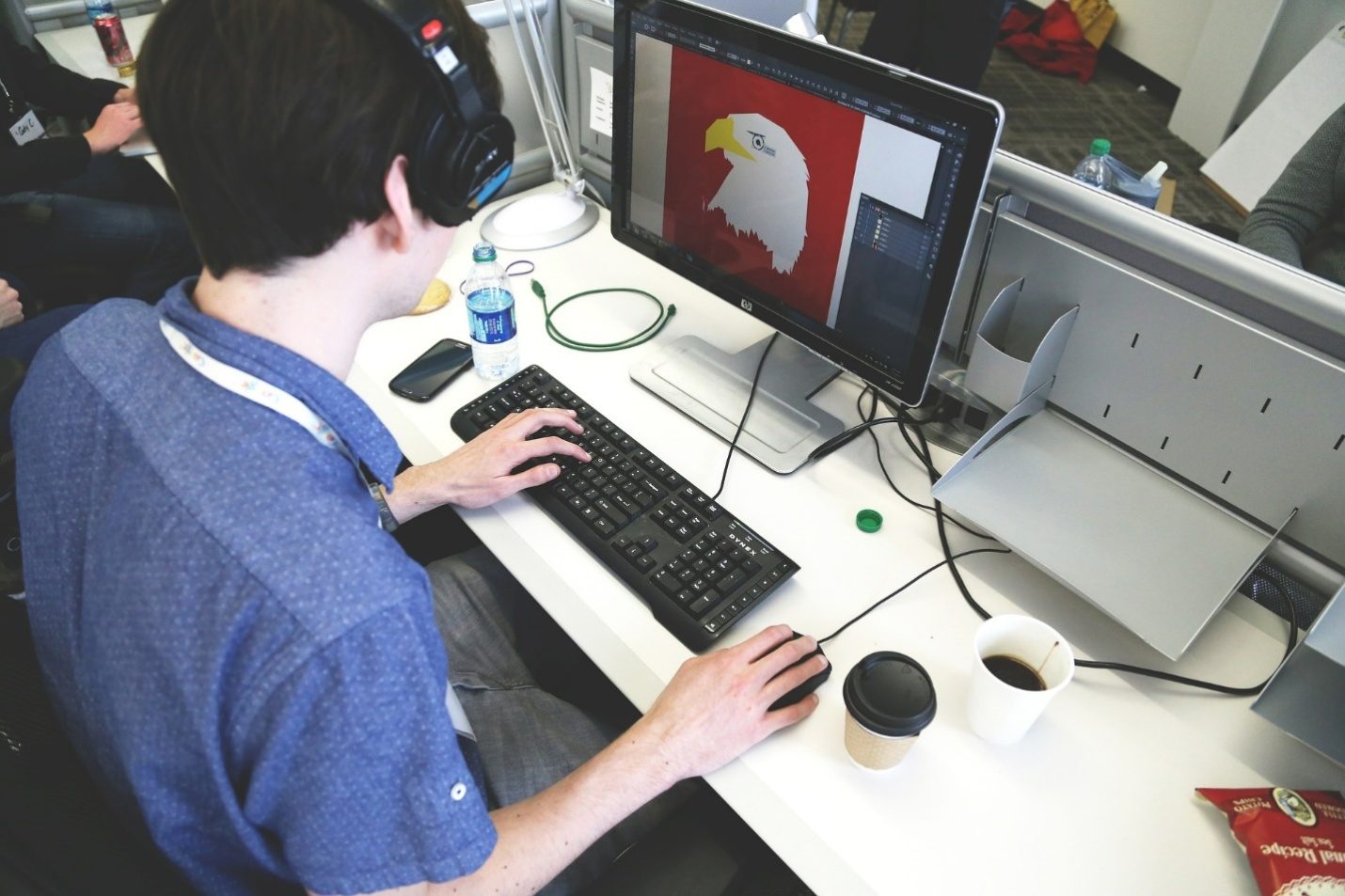 Person working with design and illustration software