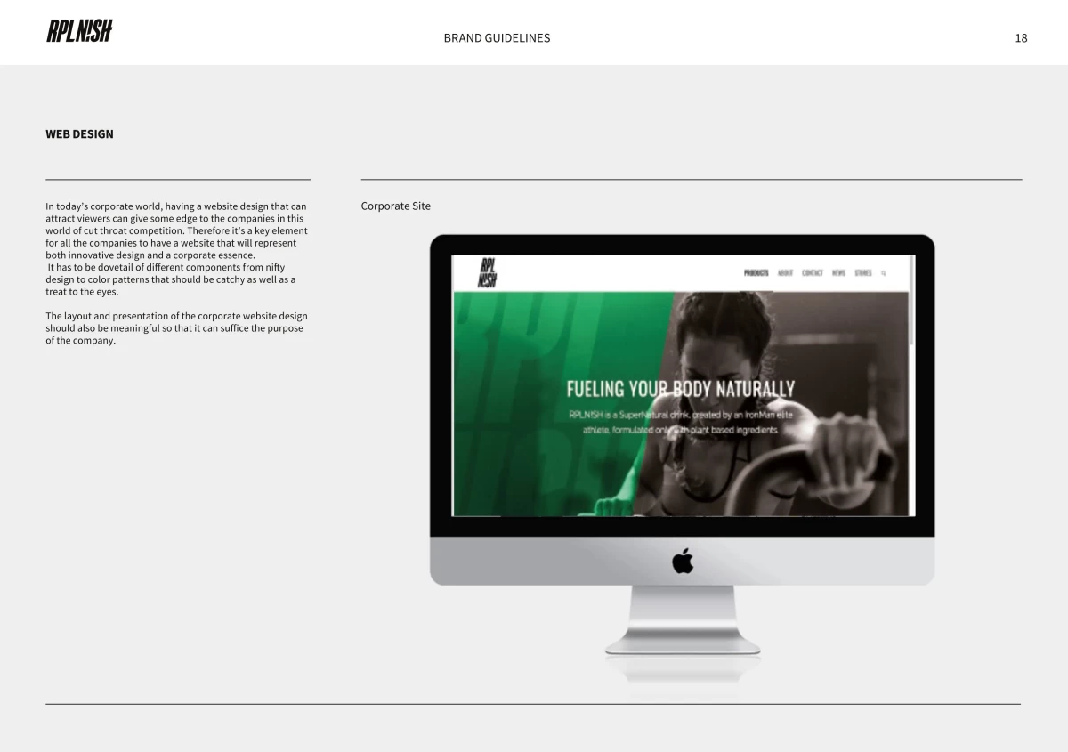 Website design for brand style guideline
